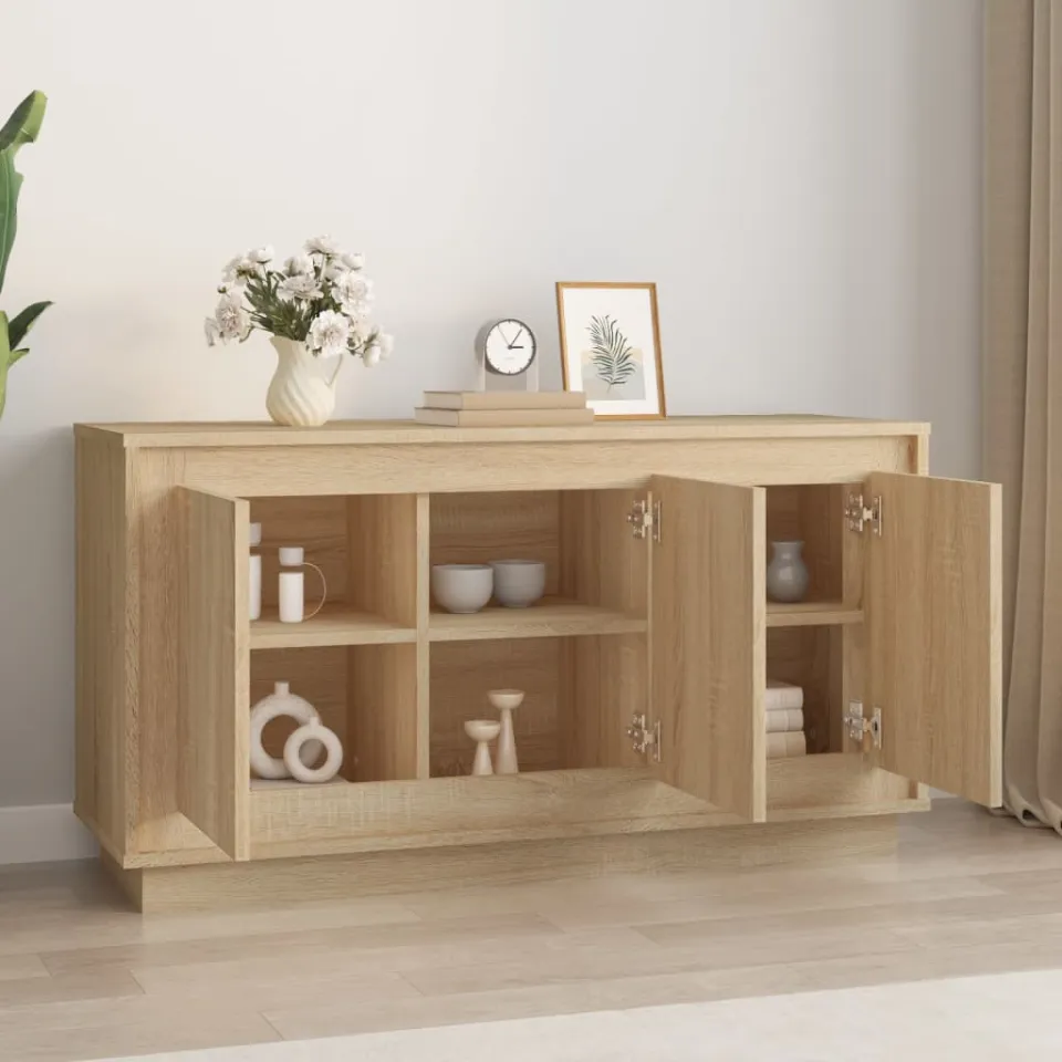 vidaXL Dressoir 102x35x55 cm bewerkt hout sonoma eikenkleurig, foto 2