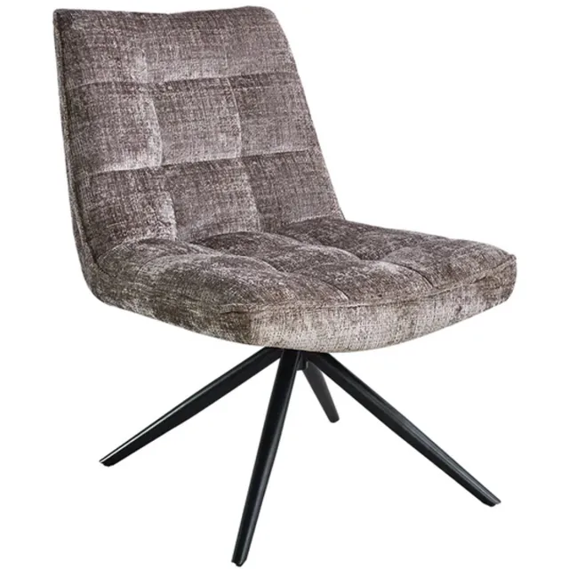 Lizzely Garden & Living Draaibare fauteuil Rosa bruin chenille 1 persoons armstoel draaibaar