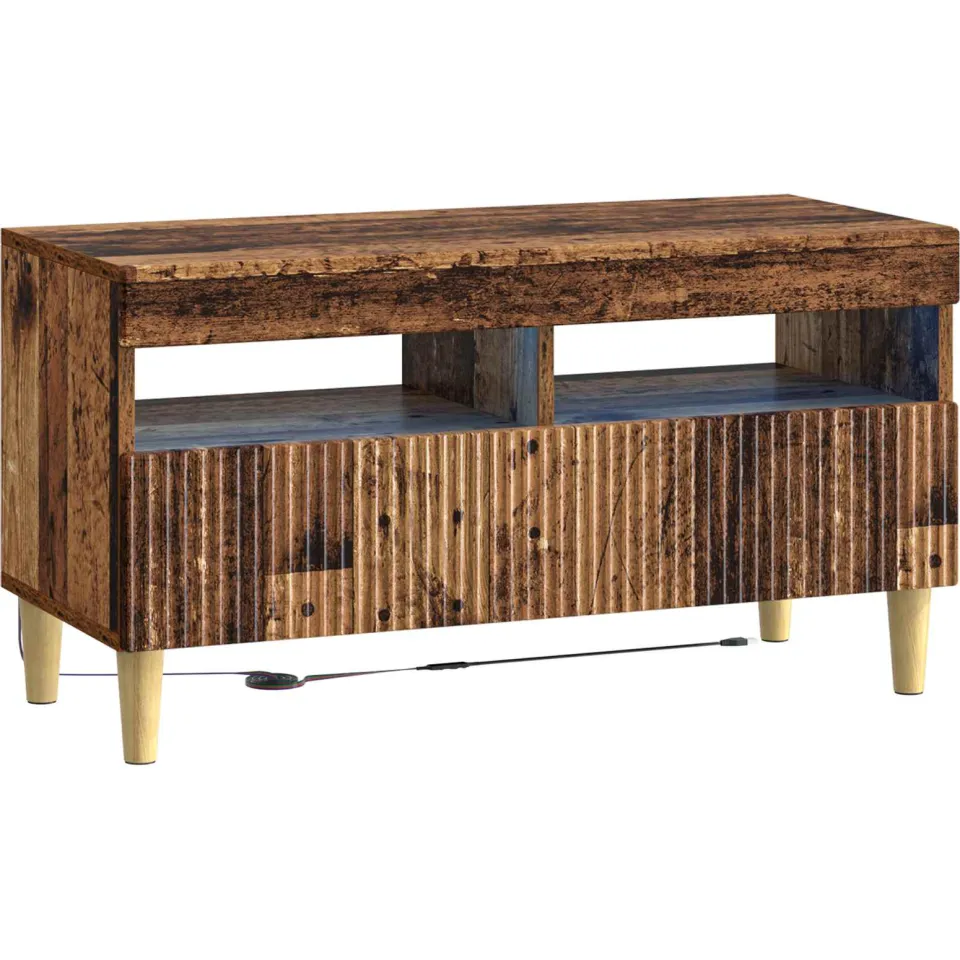 vidaXL LED tv-meubel ARNHEM 81 x 35 x 43 cm Oud hout Bewerkt hout Bruin