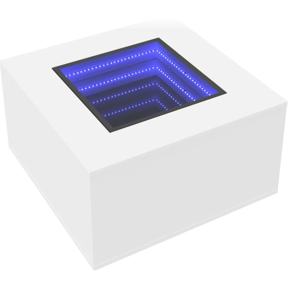 vidaXL Salontafel met LED 60x60x40 cm bewerkt hout wit