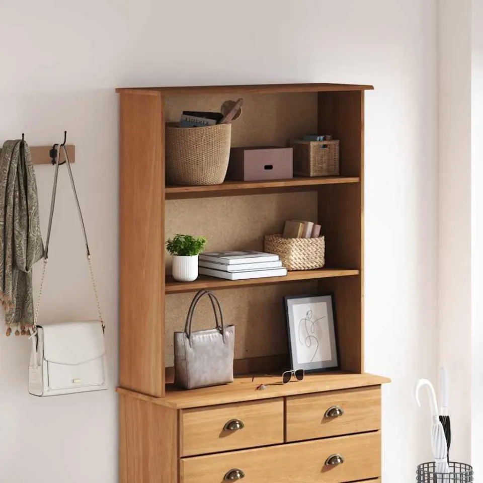 vidaXL Hutch ASKIM 91 x 30 x 104 cm Massief grenenhout bruin, foto 3
