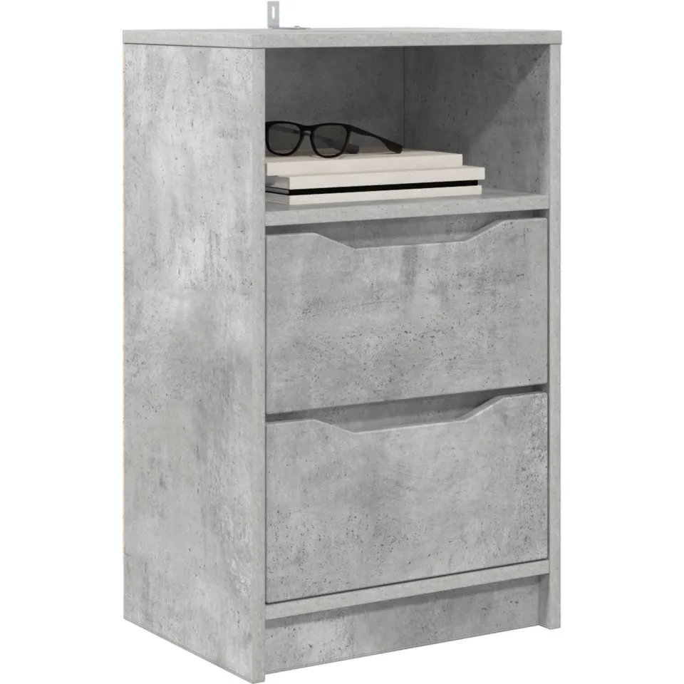 vidaXL Nachtkastjes 2 st Beton Grijs 40 x 30 x 467 cm Bewerkt hout