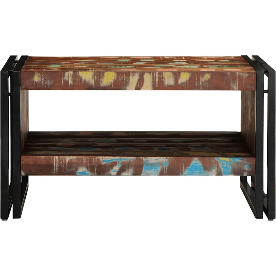 vidaXL Salontafel 70x50x38 cm massief gerecycled hout meerkleurig, foto 2