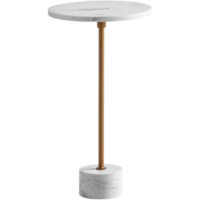 Sky Style Raya Ronde Bijzettafel Marmer / Goud Wit / Goud