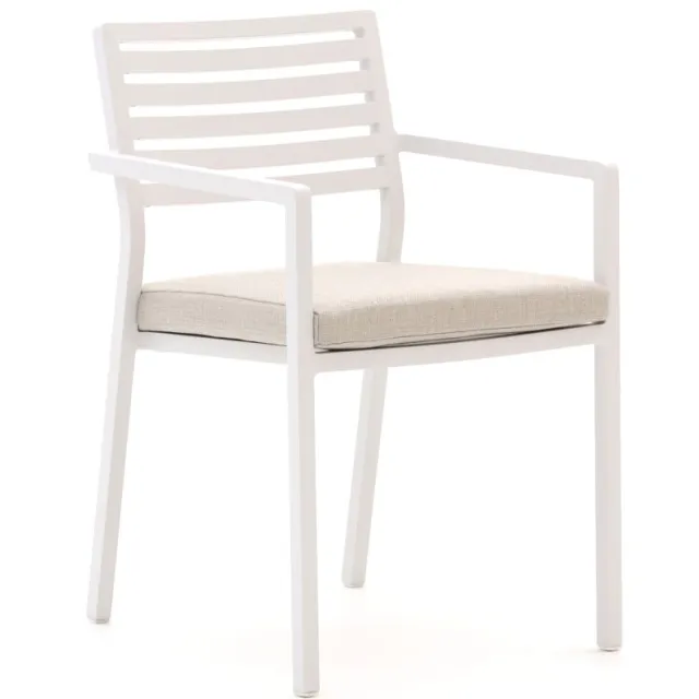 Bellagio tuinmeubelen Bellagio Rumo/Sora 220cm dining tuinset 7-delig stapelbaar wit, foto 4