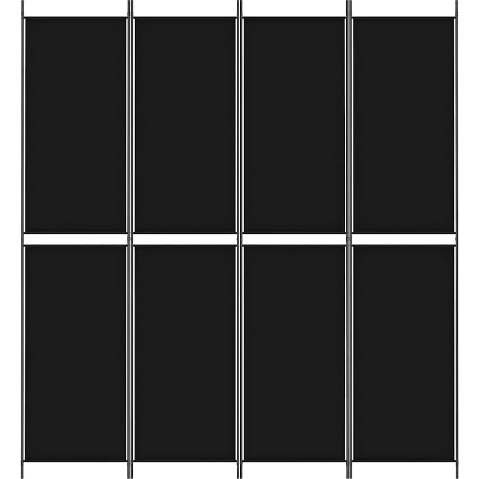vidaXL Kamerscherm met 4 panelen 200x220 cm stof zwart