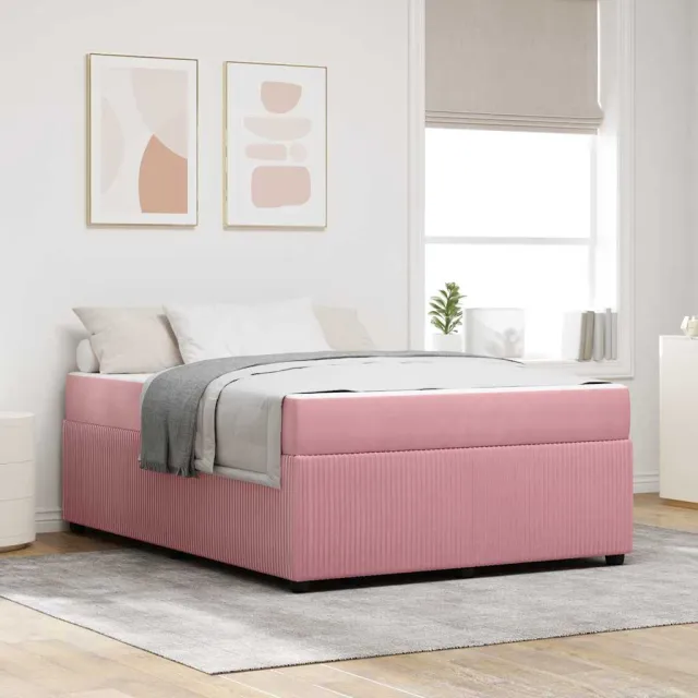 vidaXL Bedframe Roze 140 x 200 cm Stof