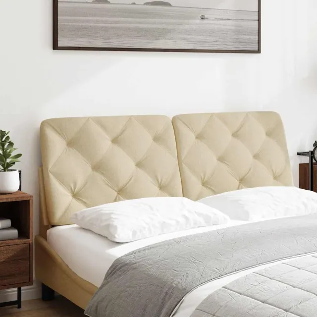 vidaXL Hoofdbordkussen 120 cm stof crèmekleurig