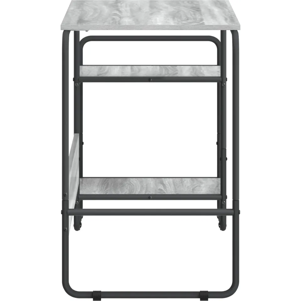 vidaXL Bureau met opbergruimte Grijs Sonoma 131.5 x 50 x 75.5 cm, foto 4