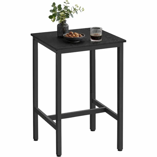 Acaza Bartafel - Keukentafel - 60 x 60 x 92 cm (L x B x H) - Zwart - Bartafel Keuken - Tafel - Keuken Tafel - Eetkamer - Tafel - Bartafel voor Barkrukken