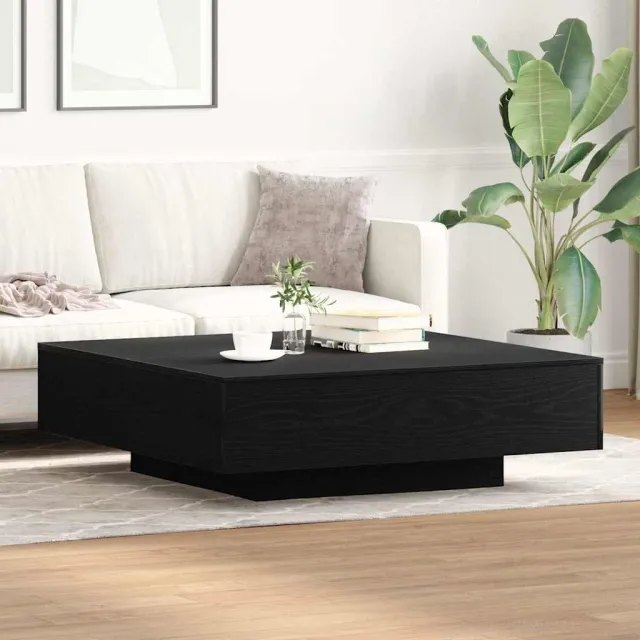 vidaXL Salontafel Zwart Eiken 100 x 100 x 31 cm, foto 2