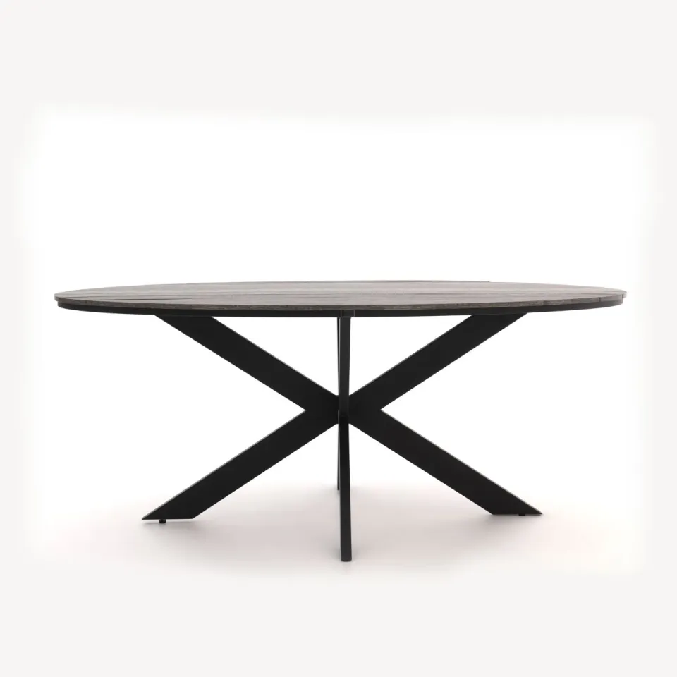 Bellagio tuinmeubelen Bellagio Fidenza dining tuintafel ovaal 180x103cm zwart, foto 5