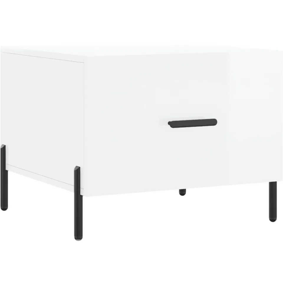 vidaXL Salontafels 2 st 50x50x40 cm bewerkt hout hoogglans wit, foto 3