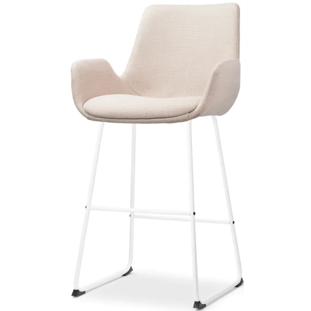 Nolon Nino-Eef barkruk beige - wit onderstel - 65 cm