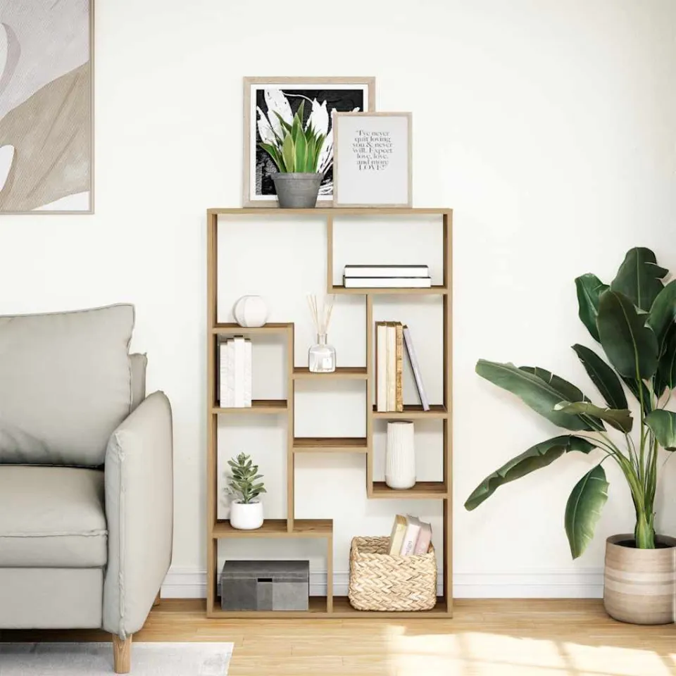 vidaXL Boekenkast 72x20x120,5 cm bewerkt hout artisanaal eikenkleurig, foto 3