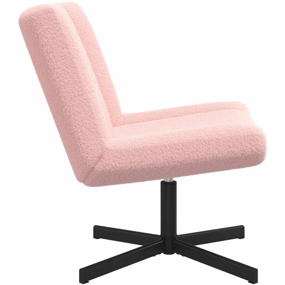 vidaXL Draaistoel Roze 63 x 75 x 76 cm Schapenvacht, foto 3