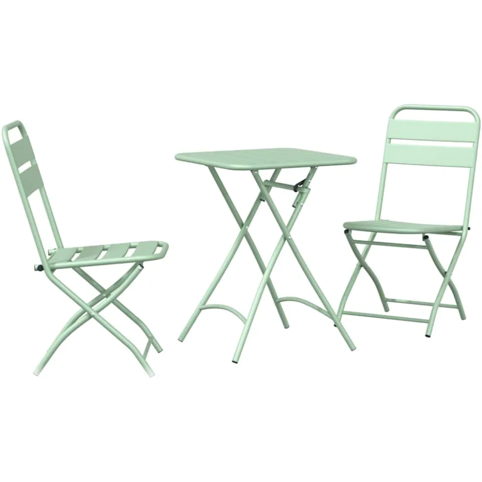 vidaXL Bistroset 3 st Groen Staal, foto 3