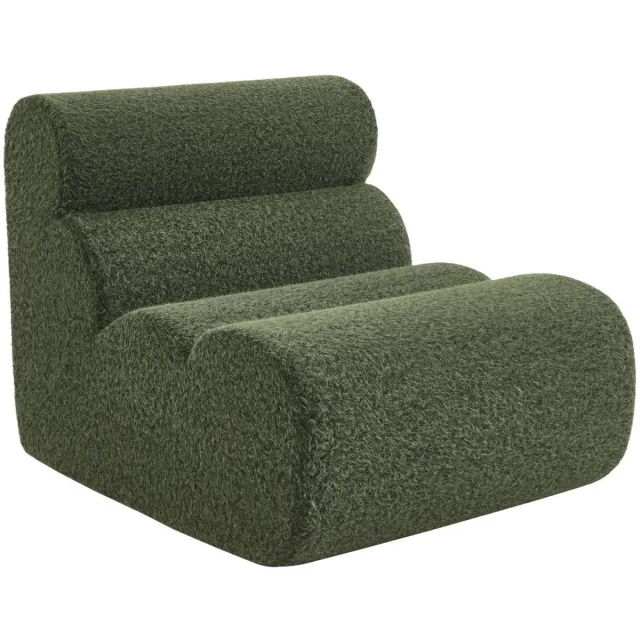 sweeek Stoffen fauteuil effect alpaca 1 zitplaats - nova Kaki
