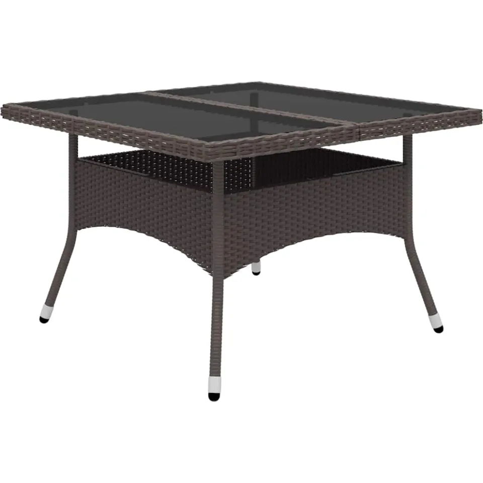 vidaXL 9-delige Tuinset poly rattan en glas bruin, foto 2