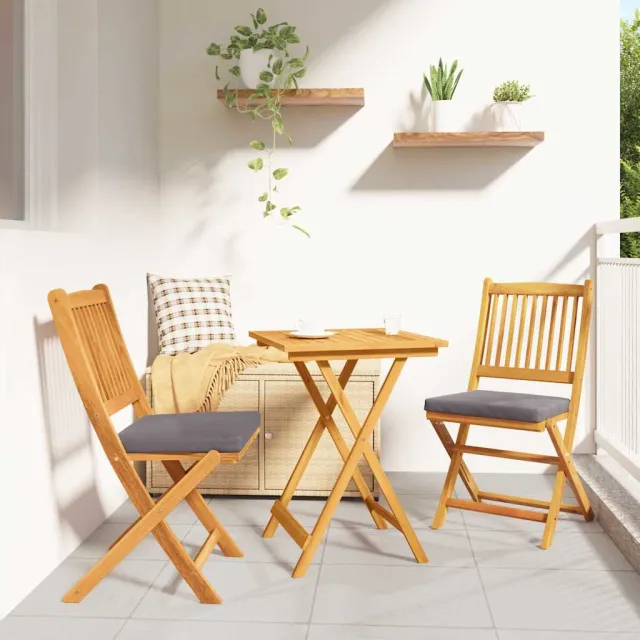 vidaXL Tuin Bistro Set 3 st Bruin Massief Acaciahout