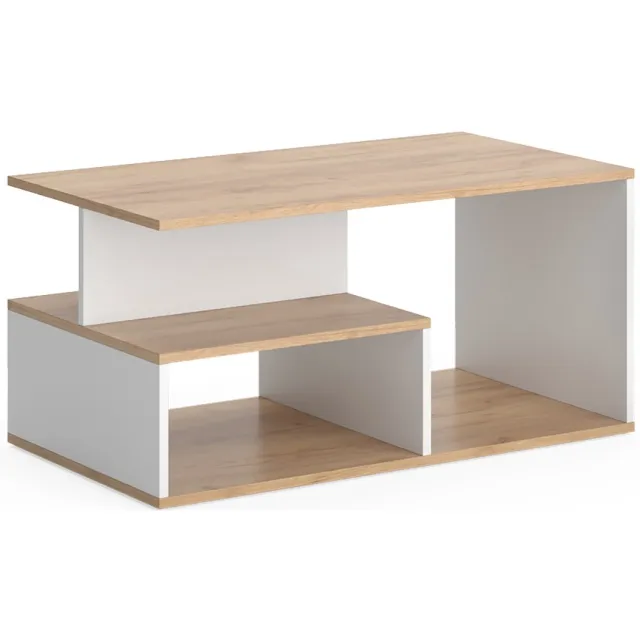 Vicco Hasso Salontafel – 90 x 49.4 cm Eik goud/wit Goudkleurig Eiken/Wit