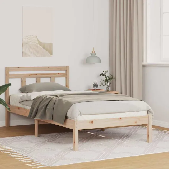 vidaXL Bedframe Bruin 75 x 190 cm Massief grenenhout