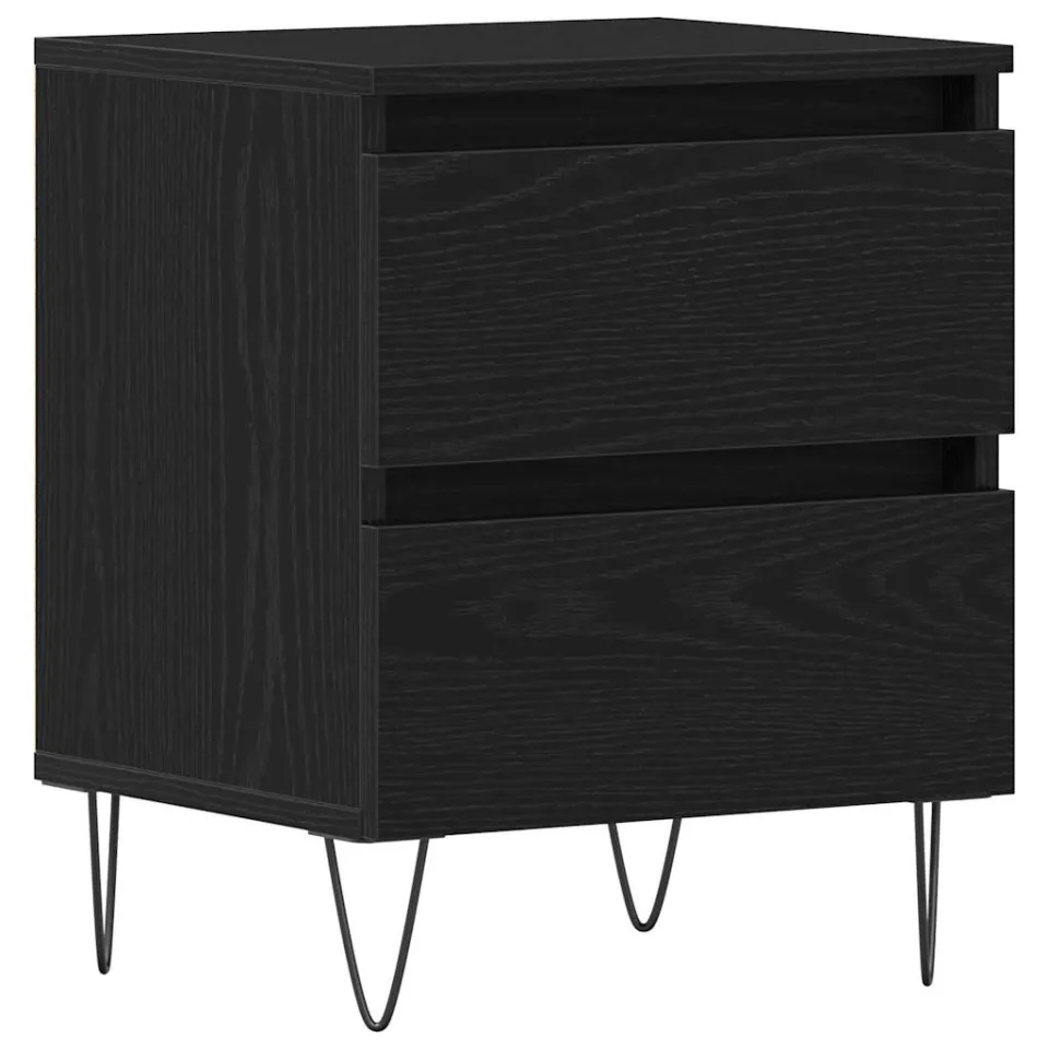 vidaXL Nachtkastje Zwart eiken 40 x 35 x 50 cm Bewerkt hout, foto 3