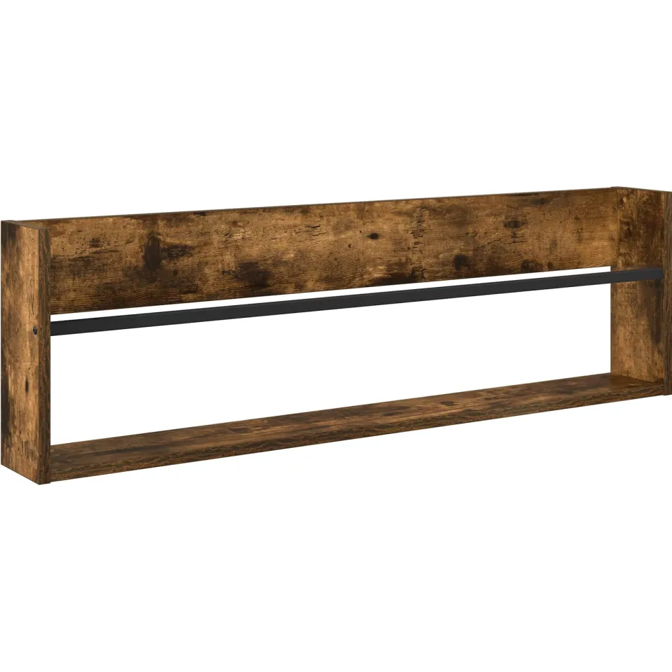 vidaXL Tijdschrift Rek Gerookt eiken 100 x 12 x 30 cm Bewerkt hout, foto 3