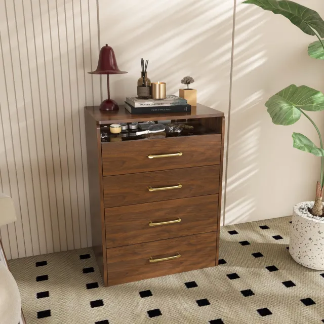 MIVRAY Kaptafel - 3 In 1 Met Opklapbare Spiegel En Kruk - Ruimtebesparend Voor Slaapkamer - MDF In Walnootkleur