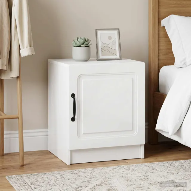 vidaXL Nachtkastje 2 st Hoogglans Wit 43 x 34,5 x 47 cm Bewerkt hout, foto 2