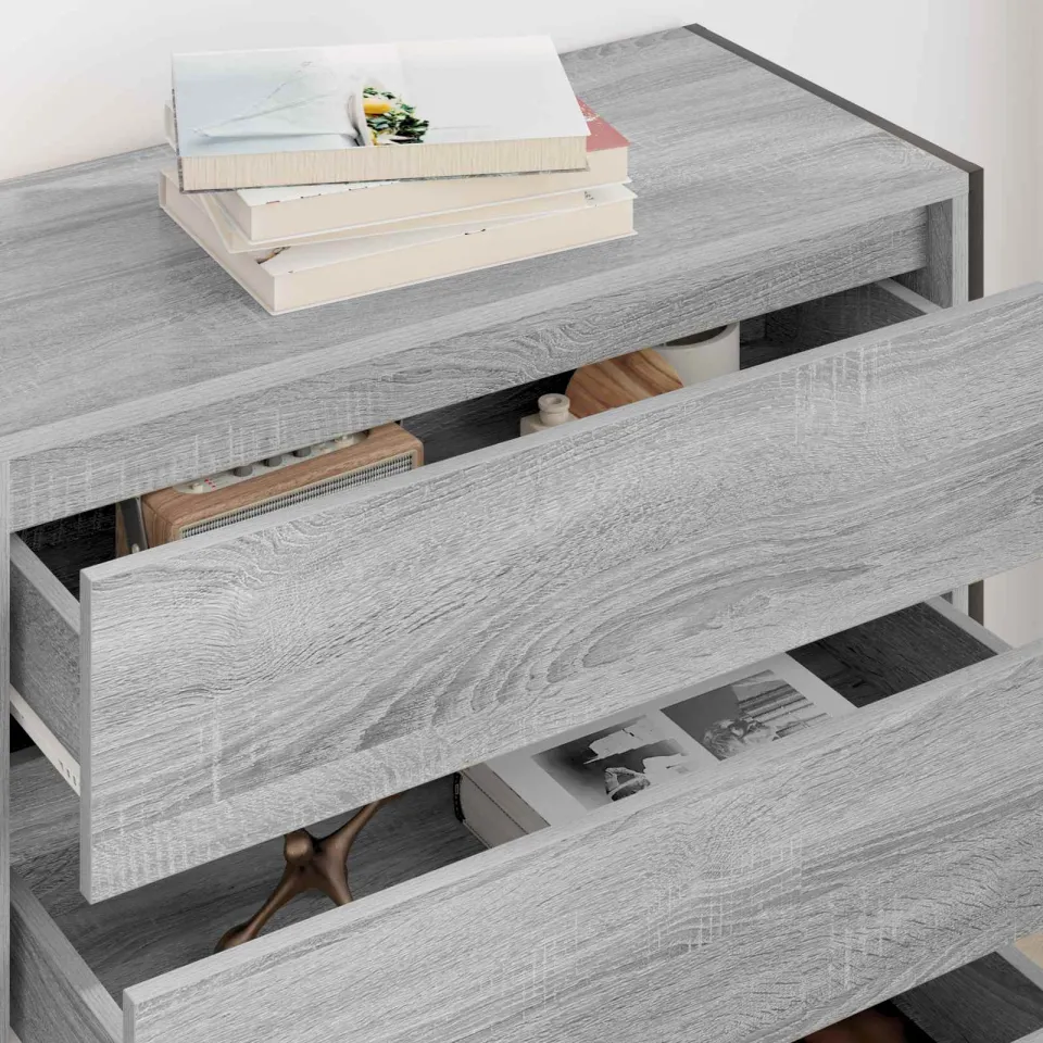 vidaXL Dressoir Grijs Sonoma 79 x 36 x 75.5 cm Bewerkt hout, foto 4