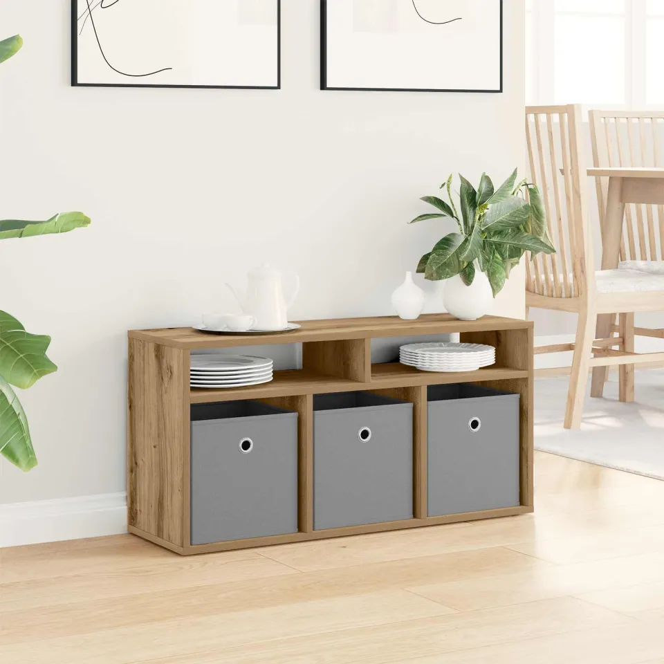 vidaXL Laagkast 87 x 27,5 x 43 cm Artisan Eiken, foto 4