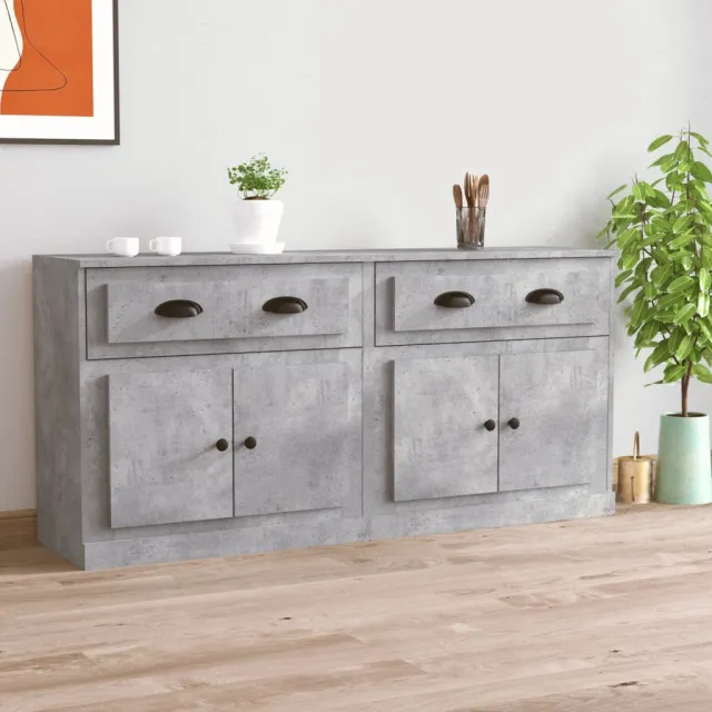 vidaXL Dressoirs 2 st bewerkt hout betongrijs grijs, foto 2