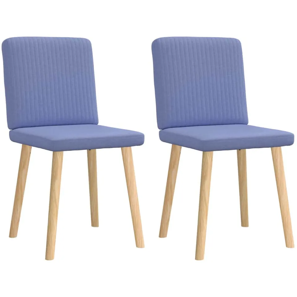vidaXL Eetkamerstoelen 2 st stof jeansblauw blauw, foto 3
