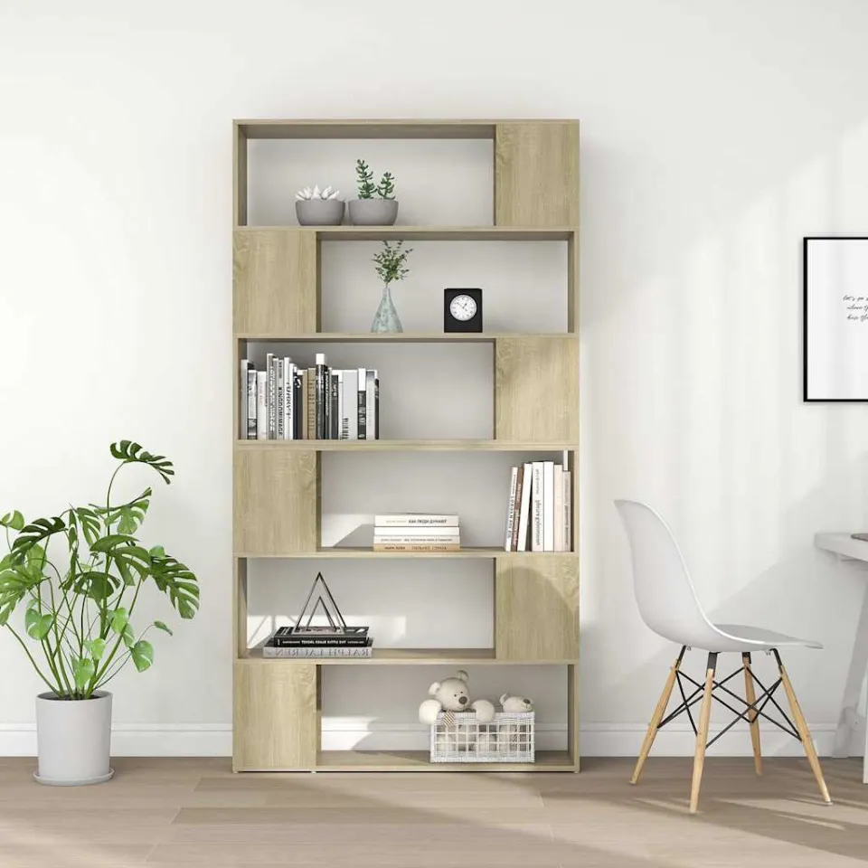 vidaXL Boekenkast/kamerscherm 100x24x188 cm sonoma eikenkleurig, foto 3
