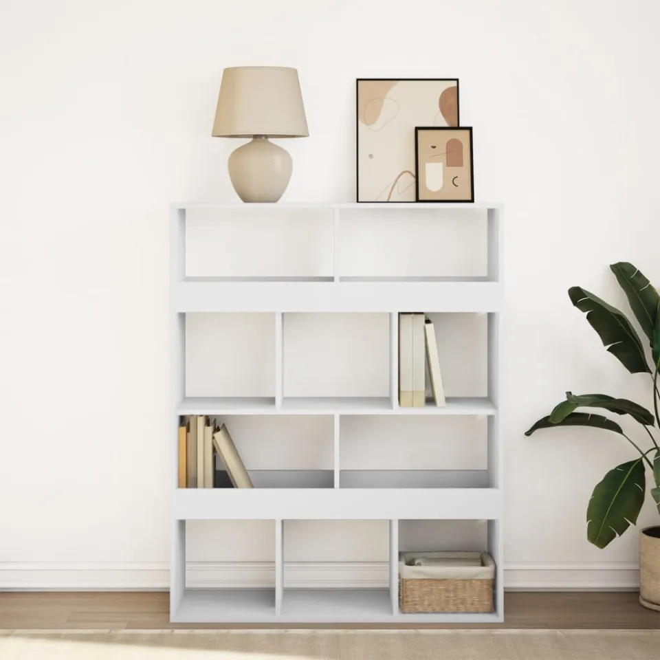 vidaXL Boekenkast 100x33x125,5 cm bewerkt hout wit, foto 2