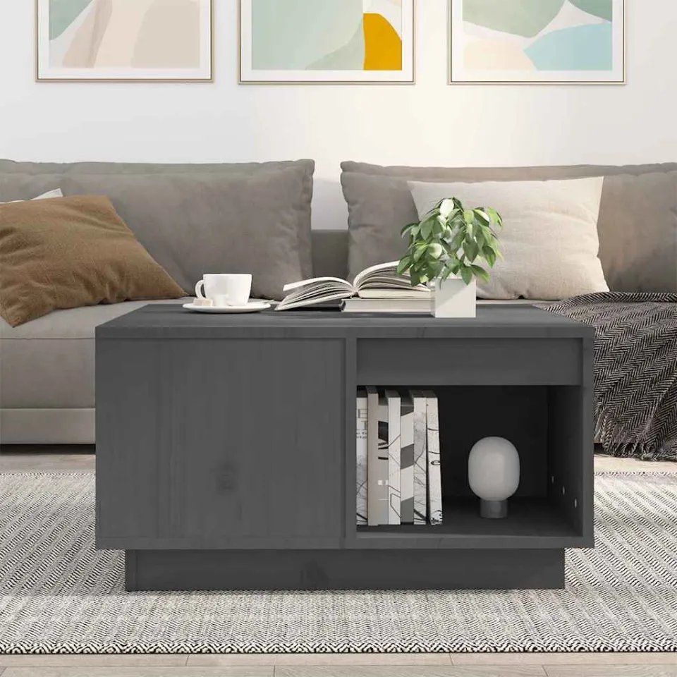 vidaXL Salontafel 60x61x32,5 cm massief grenenhout honingbruin