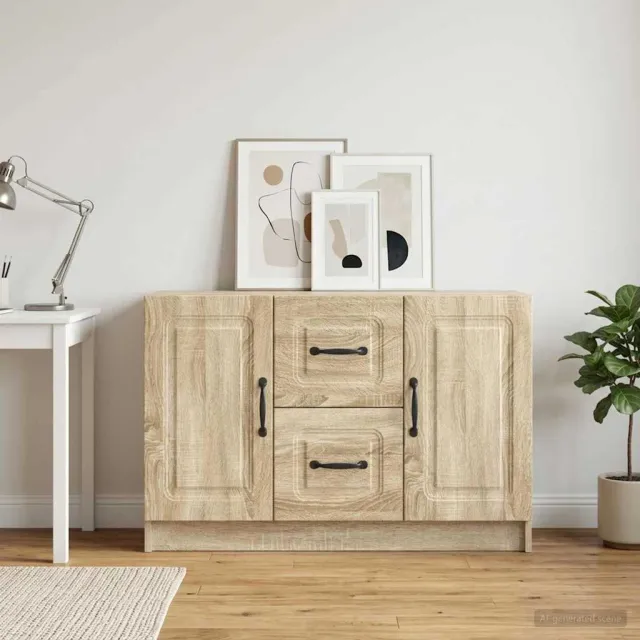 vidaXL Dressoir Sonoma Eiken 89 x 34,5 x 57 cm Bewerkt hout Bruin