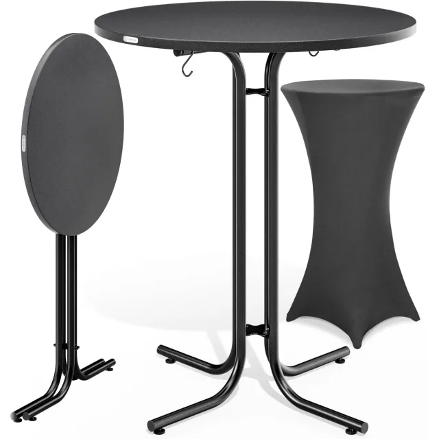 Casaria Statafel inkl. hoes - Inklapbaar 80x110cm Metaal - Grijs