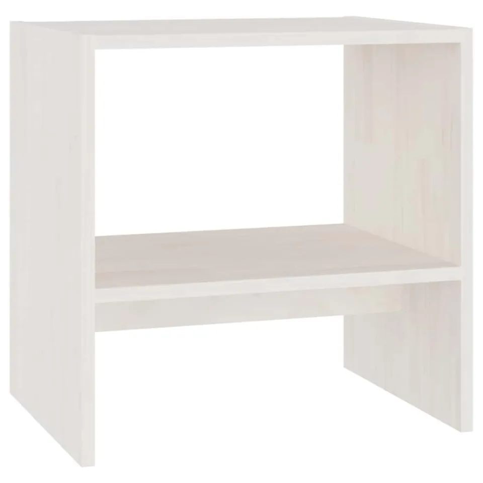 vidaXL Nachtkastje 40x30,5x40 cm massief grenenhout wit