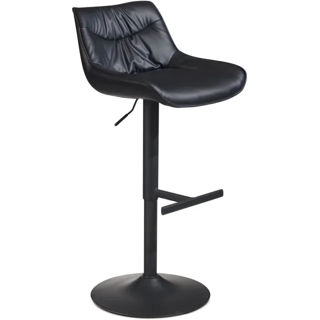 Cosmo Casa Barkruk - Zwart kunstleer - Verstelbaar - Zithoogte 84 cm