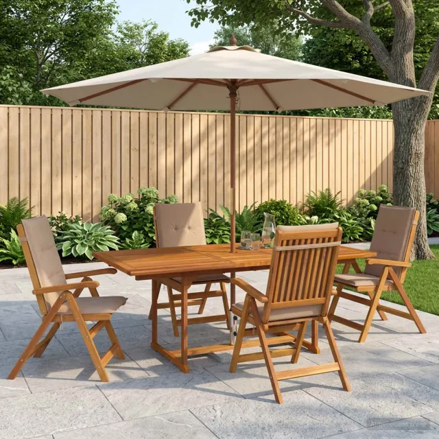 vidaXL 5-delige tuin eetset Naturel Massief Acaciahout, foto 2