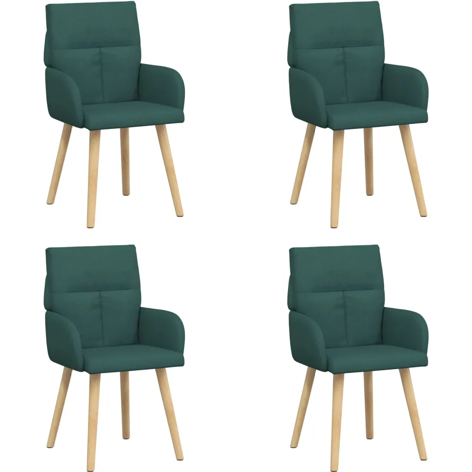 vidaXL Eettafelstoelen 4 st Stof Donkergroen 60 x 56 x 93 cm groen, foto 3