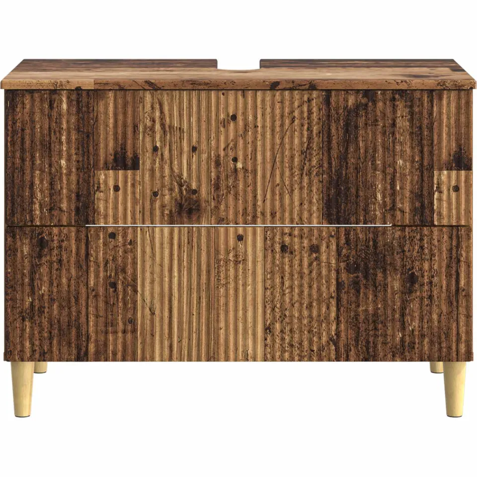 vidaXL Badkamer wastafelkast ARNHEM Oud hout 82 x 41 x 59 cm bruin, foto 4