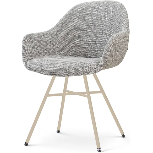 Nolon Noa-Mae eetkamerstoel grijs blend - beige onderstel