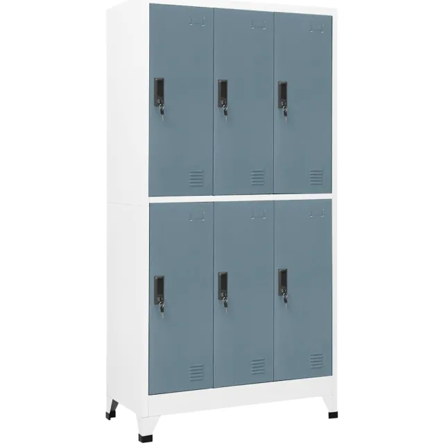 vidaXL Lockerkast 90x45x180 cm staal lichtgrijs en donkergrijs