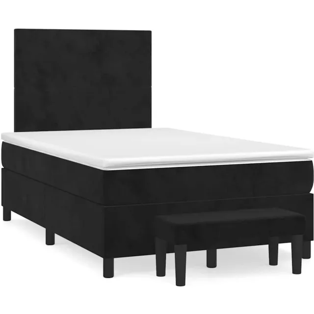 vidaXL Boxspring met matras fluweel zwart 120x190 cm