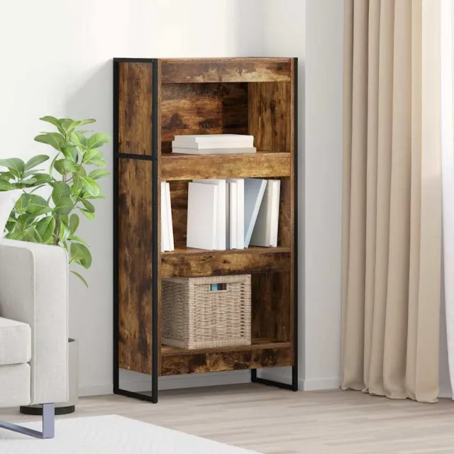vidaXL Boekenkast 60 x 30 x 121 cm Bewerkt hout Rook Eik bruin, foto 2