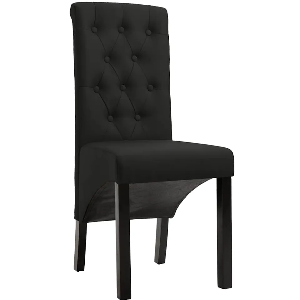 vidaXL Eetkamerstoelen 6 st stof zwart, foto 2