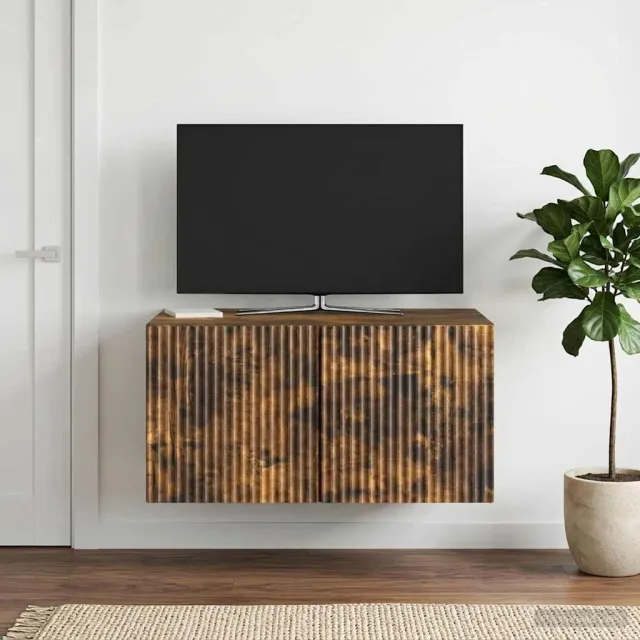 vidaXL Wandbeugel TV-kast 59,5 x 41 x 30 cm Gerookt eiken Bewerkt hout Bruin